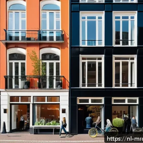 부동산 사이클 분석을 위한 데이터 소스 - A vibrant urban Dutch real estate market scene featuring modern apartment buildings in Amsterdam wit...