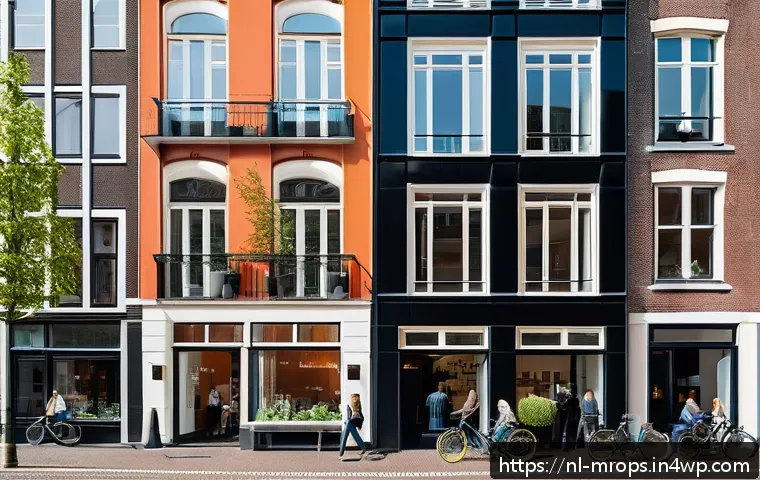 부동산 사이클 분석을 위한 데이터 소스 - A vibrant urban Dutch real estate market scene featuring modern apartment buildings in Amsterdam wit...